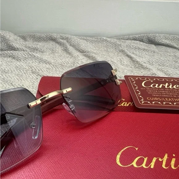 Cartier Unisex Sunglasses - Black and purple.